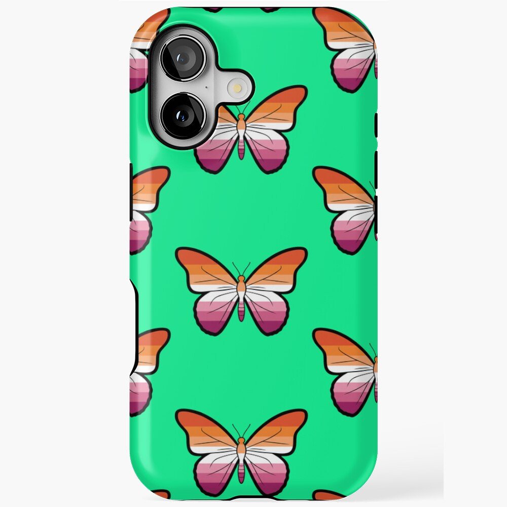 lesbian flag butterflies iphone magsafe tough case