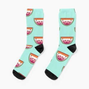 funny lesbian flag watermelon socks