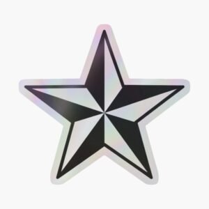 nautical star lesbian symbol holographic sticker