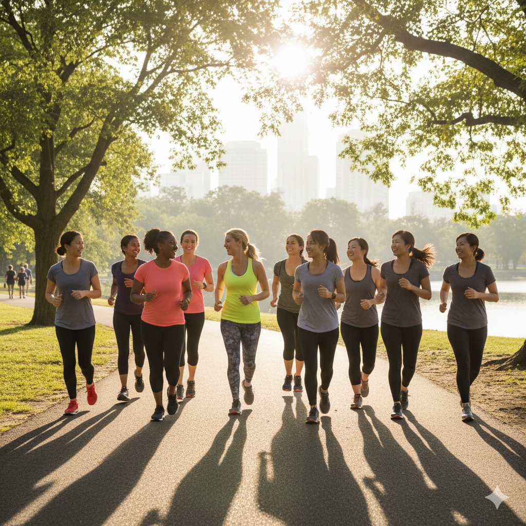11 Ways to Reclaim Your Happiness After a Relationship Ends Group of women running in a city park