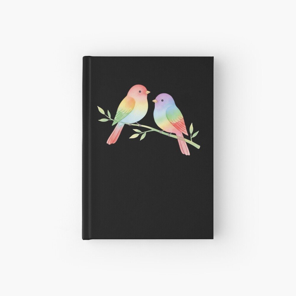 rainbow birds lesbian pride hardcover journal